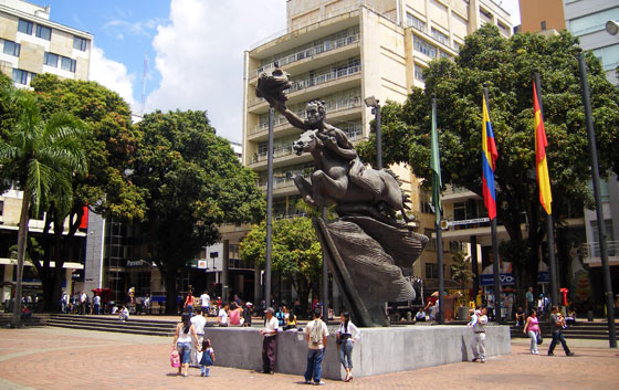 Statue of Simon Bolivar on Plaza Bolivar